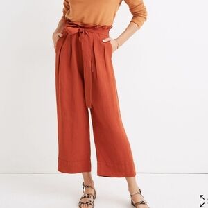 Madewell Tie-Waist Huston Pull-On Crop Pants Size Meduim